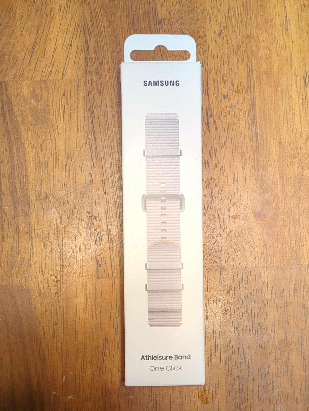 Samsung Athleisure One-Click Watch Band - Light Gray With Pink M/L